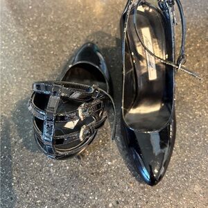 Brian Atwood Black Patent Leather Heels